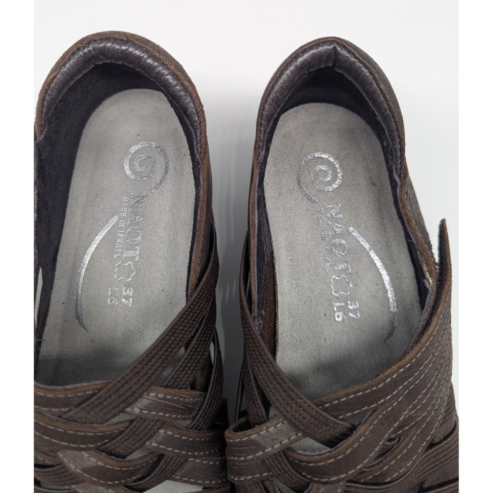 Naot Kawaka Mary Jane Shoes Sz 37 US 6 Brown Leather Comfort Preppy Academia - Picture 9 of 9